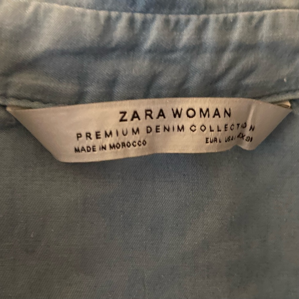 Zara Denim Shirt Dress with Knot - Picture 5 of 8